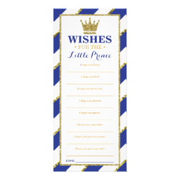 Well Wishes Card, Baby Shower, Prince, 25 Pack Rack Card