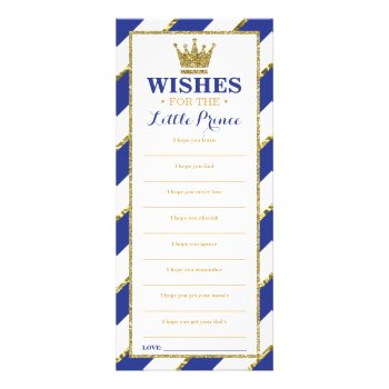 Well Wishes Card  Baby Shower  Prince  25 Pack Rack Card by DeReimerDeSign at Zazzle