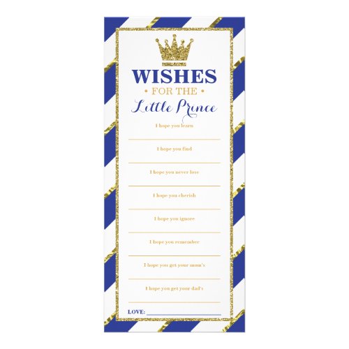 Well Wishes Card Baby Shower Prince 25 Pack Rack Card
