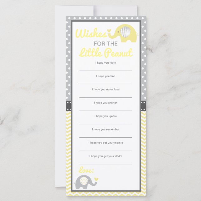 Well Wishes Card, Elephant, EDITABLE Color (Front)