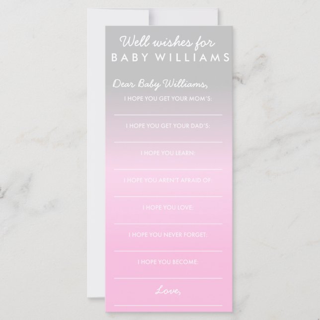 Well Wishes for Baby - Baby Shower Game (Front)
