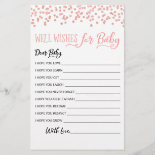 Well Wishes for Baby Game Baby Shower Party game