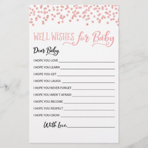 Well Wishes for Baby Game Baby Shower Party game