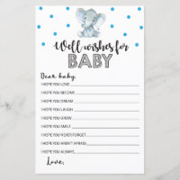 Well Wishes for Baby Shower Game | Elephant Boy