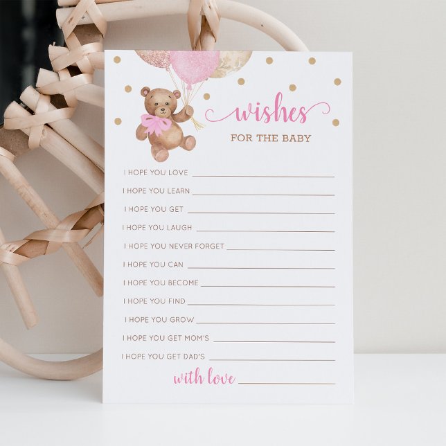 Well Wishes for the Baby Shower Teddy Bear Invitation (Creator Uploaded)