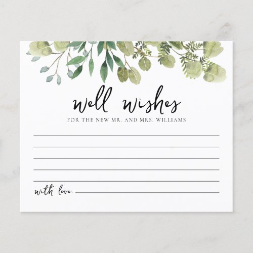 Well Wishes for the Bride and Groom Card