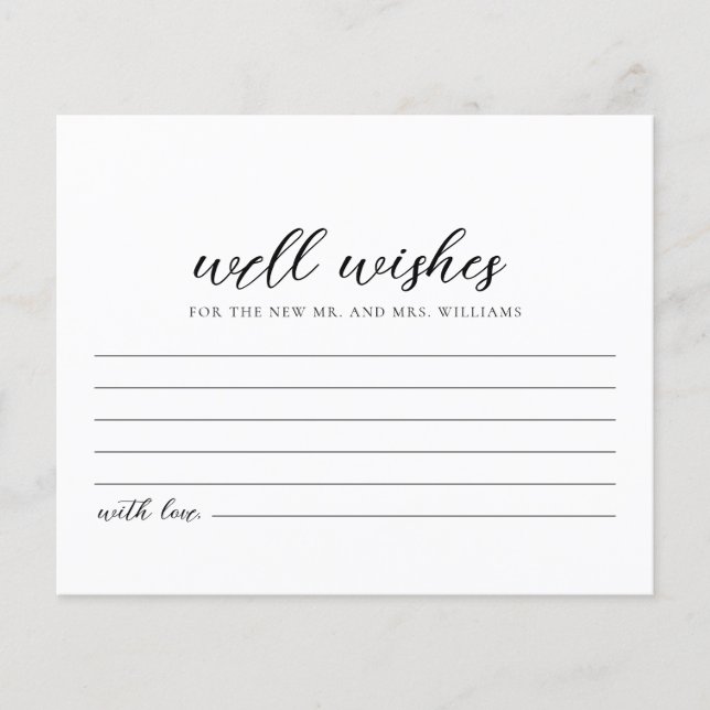 Well Wishes for the Bride and Groom Card (Front)