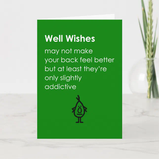 Well Wishes, Hope Your Back Feels Better Soon Poem Card | Zazzle