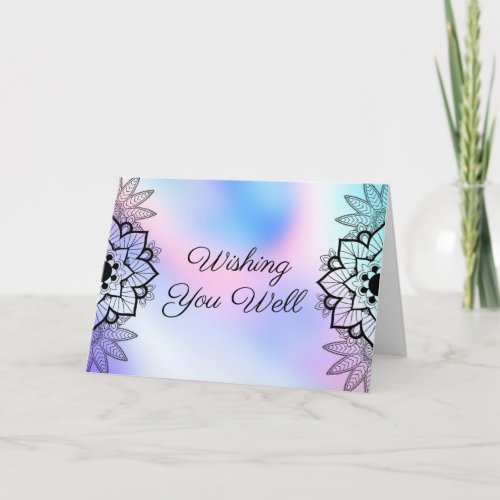 Well Wishes Rainbow Holographic Mandala Card