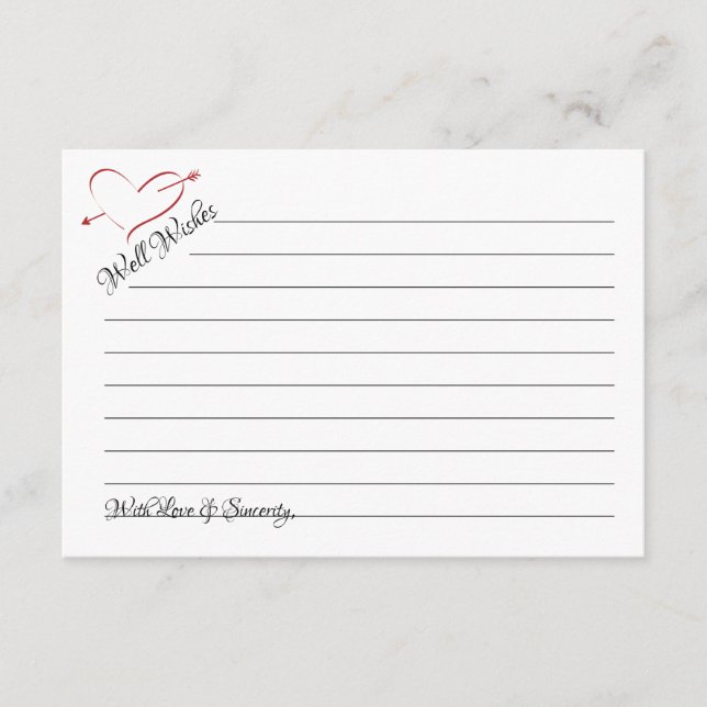 Well Wishes Wedding Pierced Hearts "Jar Cards" Advice Card (Front)