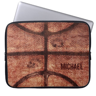 Well worn basketball ball texture laptop case