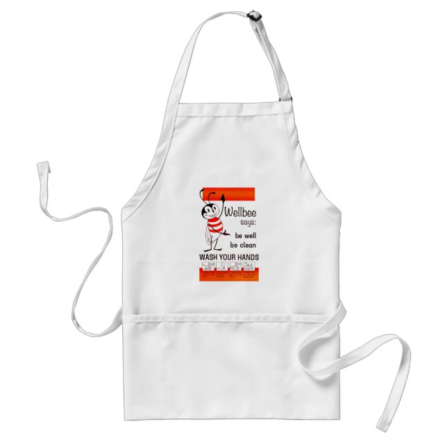 Wellbee CDC WASH YOUR HANDS Advertisement Poster Adult Apron (Front)