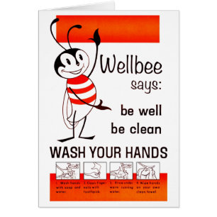 Wellbee CDC WASH YOUR HANDS Advertisement Poster Cards