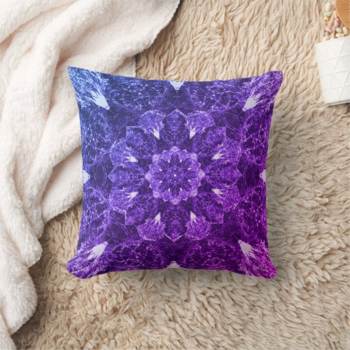 Wellbeing meditation  yoga mandala Art pillow Throw Pillow