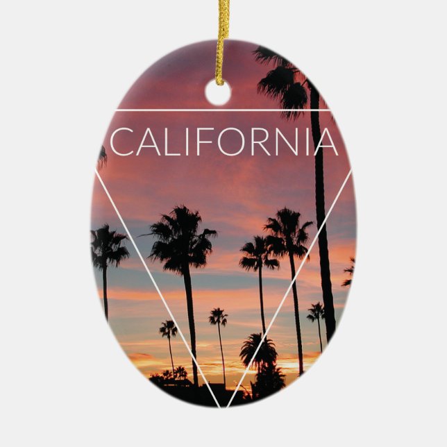 Wellcoda California Palm Beach Sun Spring Ceramic Ornament (Front)