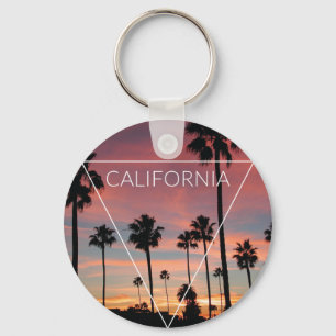 Wellcoda California Palm Beach Sun Spring Keychain