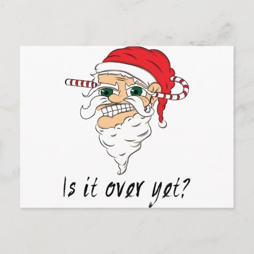 Wellcoda Christmas Over Yet Evil Santa Holiday Postcard