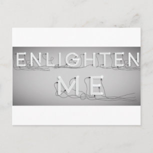 Wellcoda Enlighten Me Electric Bulb Lamp Postcard