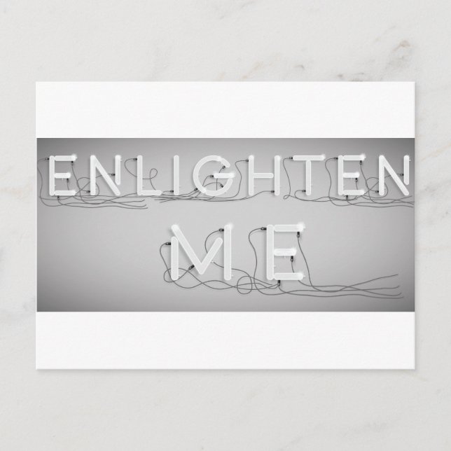 Wellcoda Enlighten Me Electric Bulb Lamp Postcard (Front)