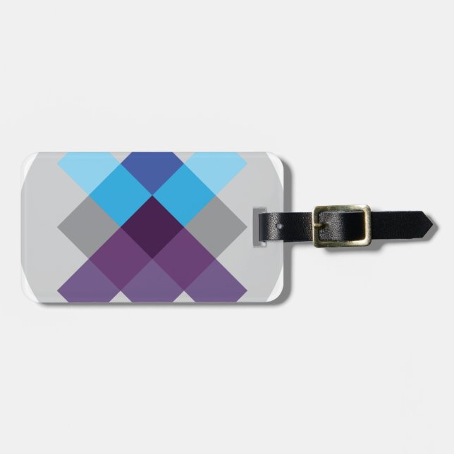 Wellcoda Multi Square Circle Crazy Pattern Luggage Tag (Front Horizontal)