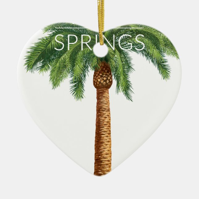 Wellcoda Palm Springs Holiday Summer Fun Ceramic Ornament (Front)