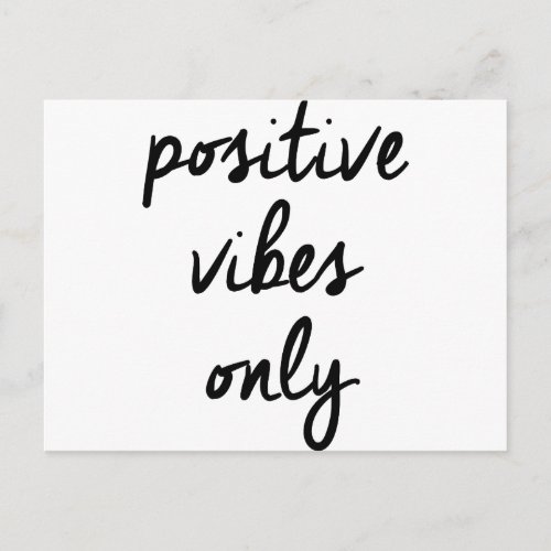 Wellcoda Positive Vibes Only UK Positivity Postcard