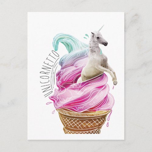 Wellcoda Unicorn Cornetto Fun Ice Cream Postcard
