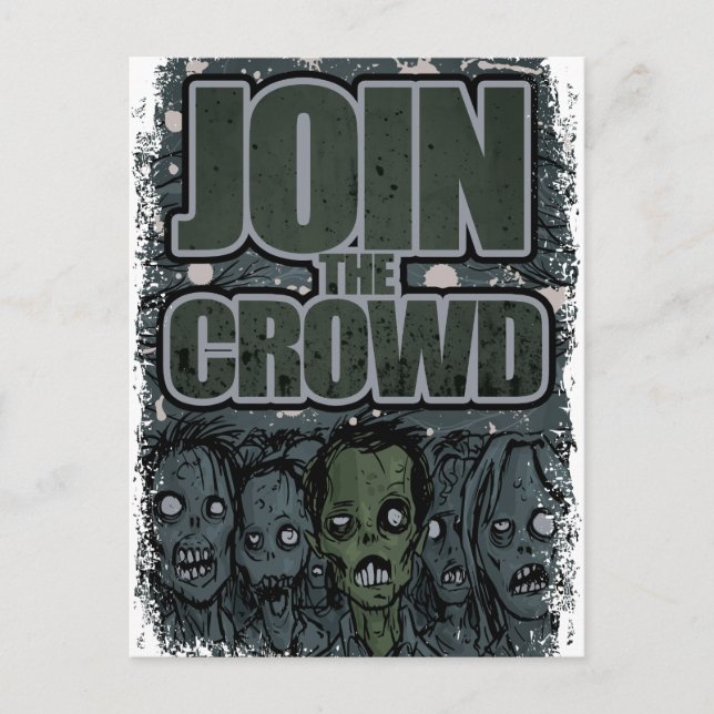 Wellcoda Zombie Monster Crowd Dead Scary Postcard (Front)