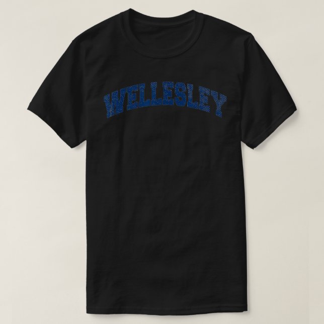 Wellesley Massachusetts Varsity Style Vintage Grey T-Shirt (Design Front)