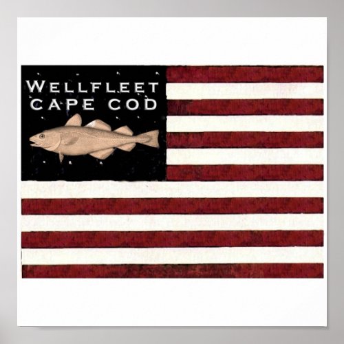 Wellfleet Cape Cod Flag Canvas Poster