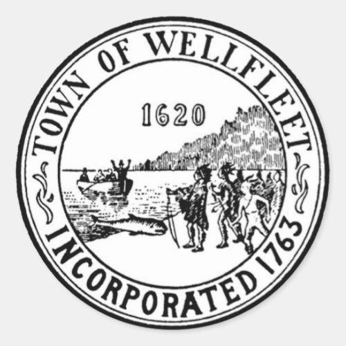 Wellfleet Massachetts Town Seal Round Sticker