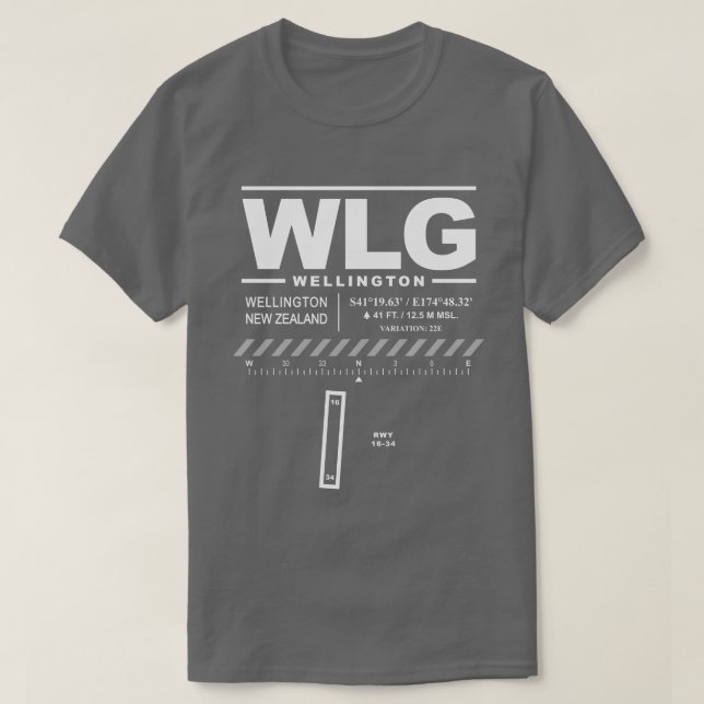 Wellington Airport WLG T-Shirt (Design Front)