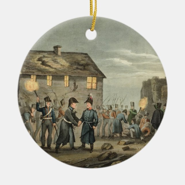 Wellington and Blucher Meeting by Accident at the Ceramic Ornament (Front)