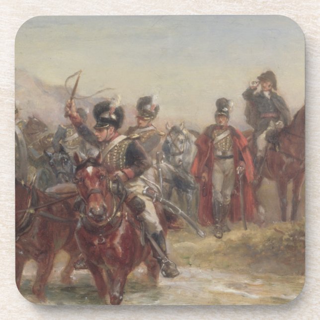 Wellington in Spain (oil on panel) (pair of 124470 Beverage Coaster (Front)