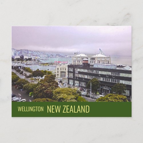 Wellington New Zealand capital city travel Postcard