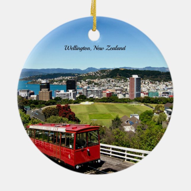 Wellington, New Zealand Ceramic Ornament (Back)