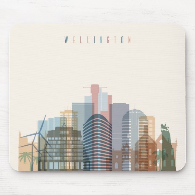 Wellington, New Zealand | City Skyline Mouse Pad (Front)