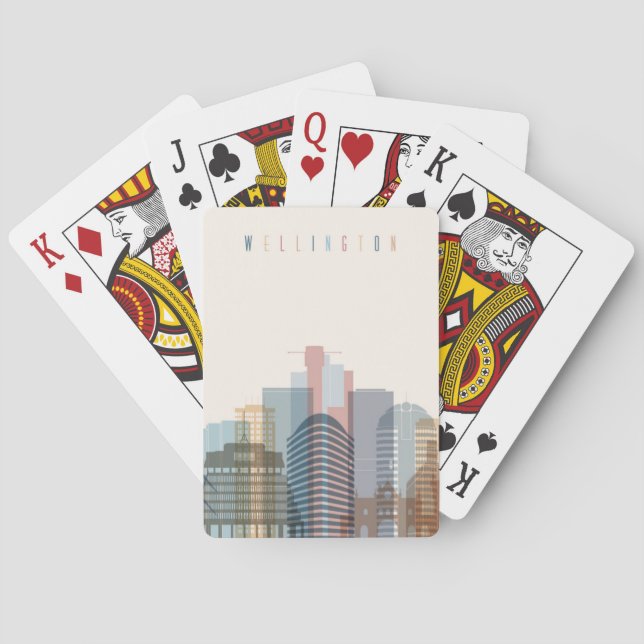 Wellington, New Zealand | City Skyline Poker Cards (Back)