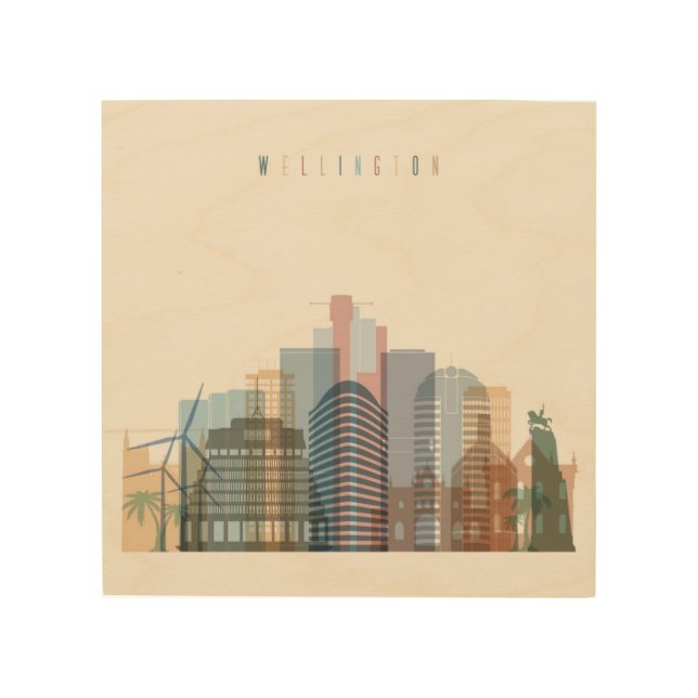 Wellington, New Zealand | City Skyline Wood Wall Decor (Front)