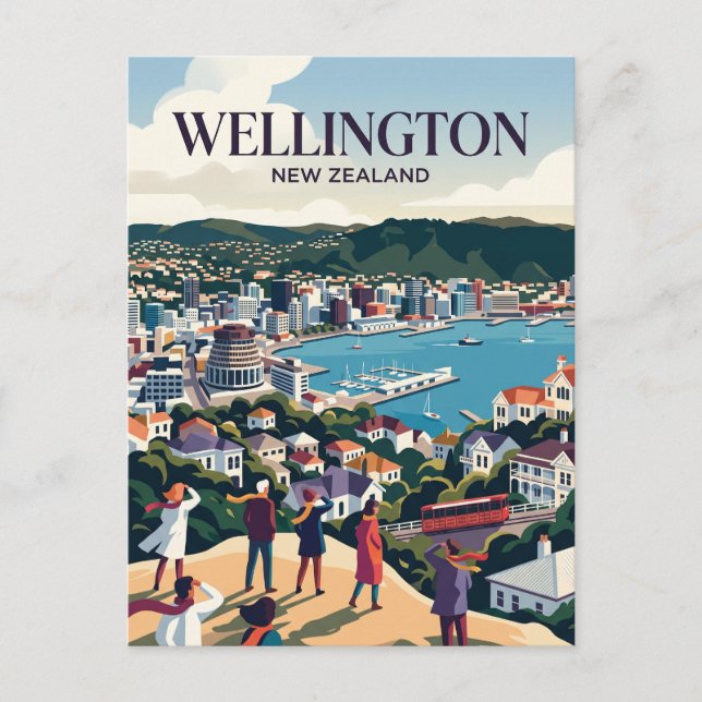 Wellington New Zealand Postcard (Front)
