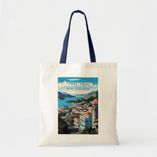 Wellington New Zealand Travel Art Vintage Tote Bag