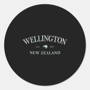 Wellington New Zealand _ Wellington Nz Graphic Pri Classic Round Sticker
