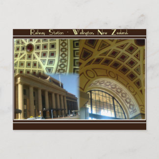 Wellington Railway Station - New Zealand. Postcard