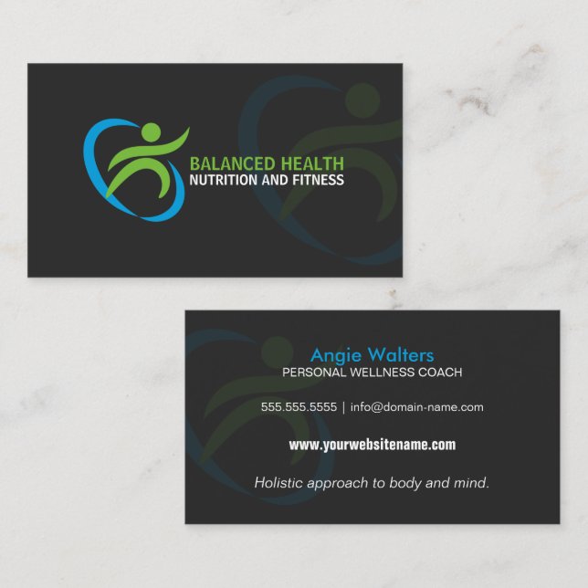 Wellness and Nutrition Coach Business Card (Front/Back)