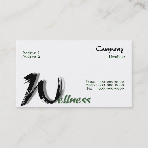 Customizable Wellness Business Card