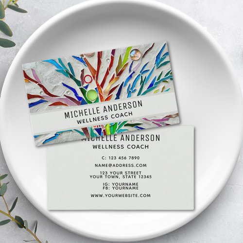 Wellness Coach Colorful Business Card