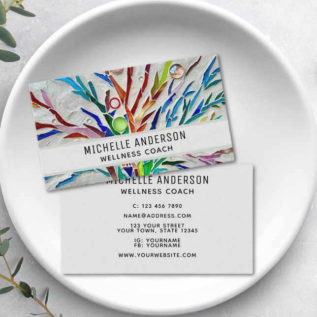 Wellness Coach Colorful Business Card (Creator Uploaded)