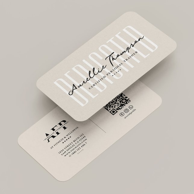 Wellness Coach Modern Personal Trainer Sand Beige Business Card (Wellness Coach Modern Personal Trainer Sand Beige Business Card
)