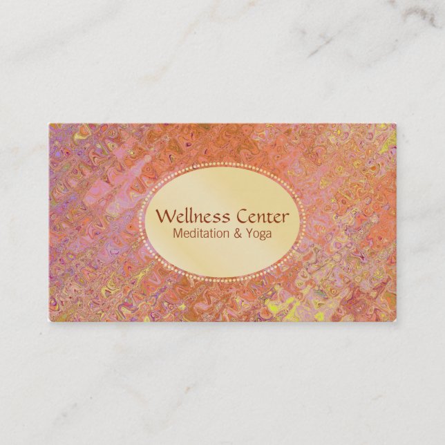 Wellness | Gold , Stained Glass Business Card (Front)
