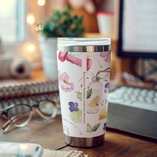 Wellness Health | Floral Fitness Monogram Insulated Tumbler (Creator Uploaded)